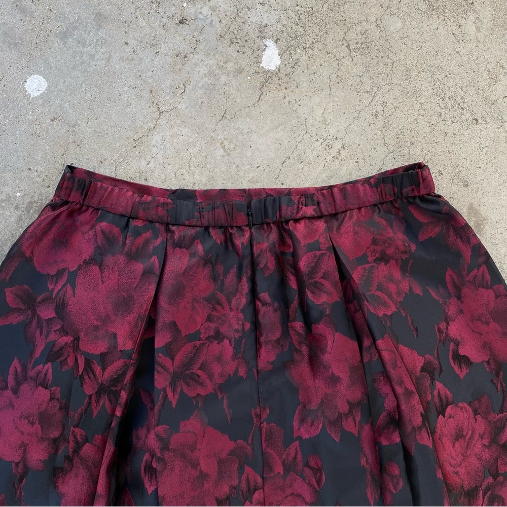 Alex Evenings | Black Floral Midi Skirt Brocade Dark Romantic - Picture 7 of 9